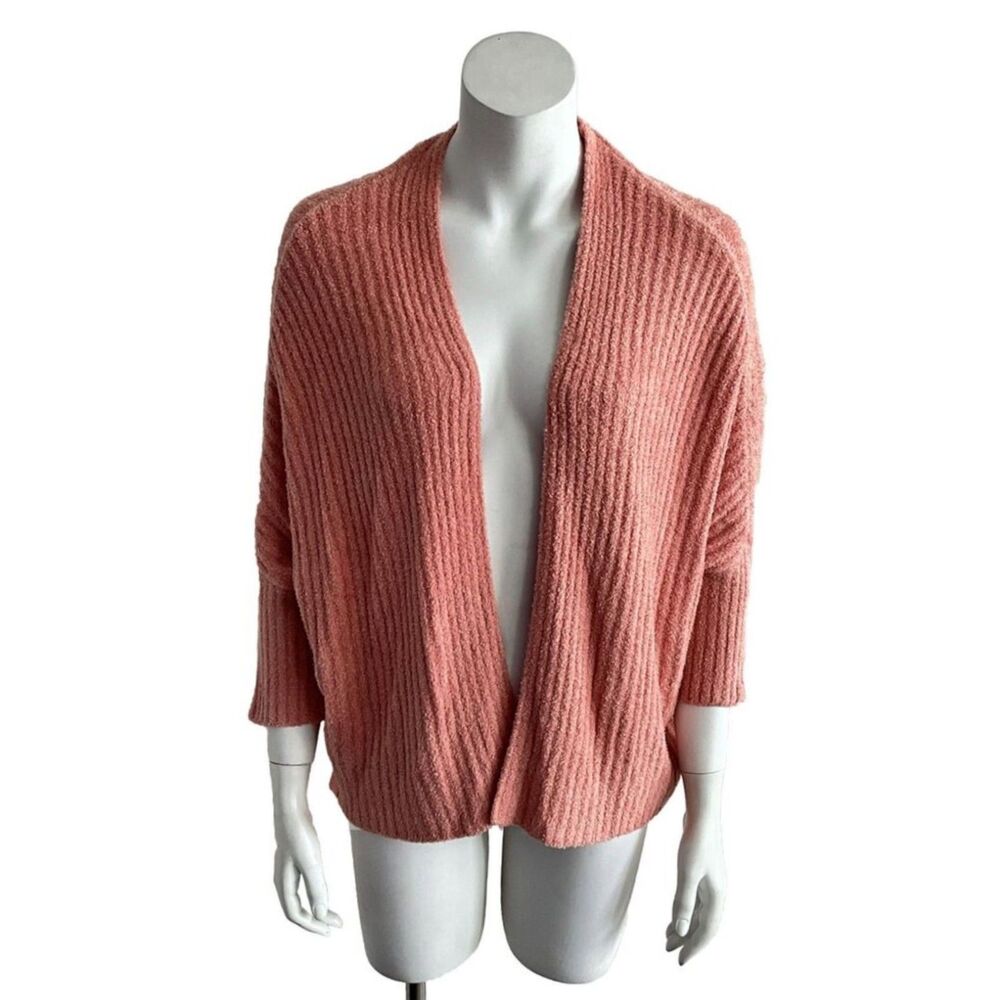 Barefoot Dreams Cardigan Ribbed Cozychic Lite Coral S - Picture 3 of 12